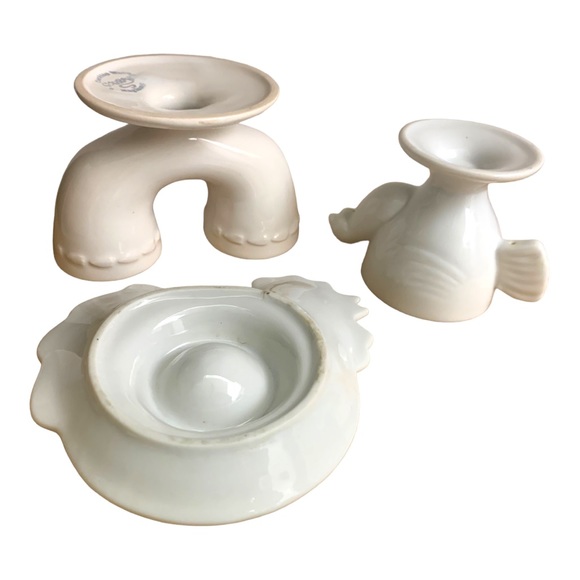 VTG Carlton Ware Chicken Rooster Ceramic Egg Holders Set of 3 - Picture 4 of 5